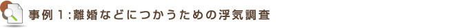 事例1:離婚などにつかうための浮気調査
